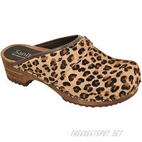 Sanita 1706199W Womens Caroline Clog Shoe Brown Leopard - 37