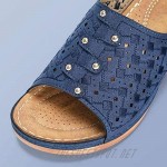 Vimisaoi Slides for Women Slip On Mules Wedge Sandals Slippers