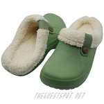 Women Men Fur Lined Clogs Winter Warm Fuzzy House Slippers Non-Slip Garden Shoes Indoor Outdoor Mules