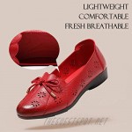 Free Week Women's Comfort Flats Leather Loafers Casual Slip On Flats Breathable Boat Shoes Driving Walking Fashion Soft Shoes