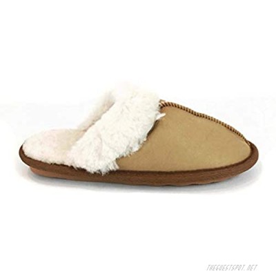 surell Womens Genuine Shearling Scuffs Slip On Soft Sole Moccasin (Size