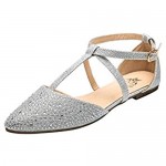 Ashley A Collection(Laurel Womens Pointed Toe Ankle Wrap T-Strap D'Orsay