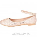 Cambridge Select Women's Glitter Crystal Rhinestone Ankle Strap Ballet Flat