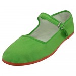 Emuna Womens Cotton Mary Jane Shoes Ballerina Ballet Flats Shoes (8 Green 114)