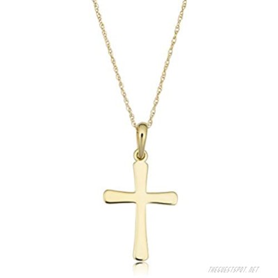 Tropical USA 14k Solid Yellow Gold Light Weight Petite Flat Cross Pendant (Chain NOT Included)