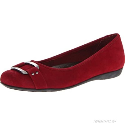 Trotters Women's Sizzle Ballet Flat Red Suede 6.5M