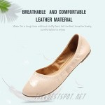 Women's Ballet Flat Lambskin Foldable Loafers Classic Round Toe Ballerina Casual Ladies Leather Shoes Portable Travel Roll Up Slipper for Women and GirlU419WZPPDX-Carnation-38