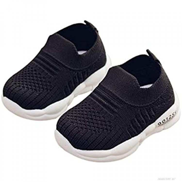 DEBAIJIA Toddler Shoes 3-18M Baby First-Walking Kid Trainers Shoes Sole Non Slip Mesh Breathable Lightweight TPR Material Slip-on Sneakers