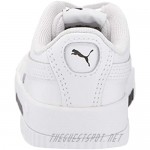 PUMA girls Carina Slip on Sneaker Puma White-puma White-puma Black 4 Toddler US