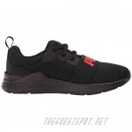PUMA Wired Run Sneaker Black-High Risk Red 3.5 US Unisex Little Kid