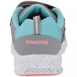 Saucony Kids' Wind Shield Alternative Closure Sneaker Grey/Turquoise 12.5
