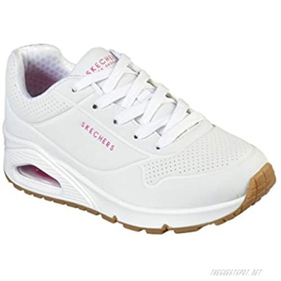 Skechers Unisex-Child White/Pink Sneaker