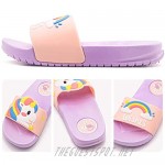 Boys Girls Unicorn Slipper Slide Sandals Non-Slip Kids Home Slippers Summer Pool Beach Shower Water Shoes (Toddler/Little Kids)