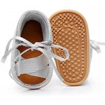 HONGTEYA Boys Girls Genuine Leather Hard Soled Shoes Summer Fringe Baby Sandals
