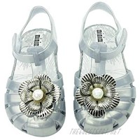 iFANS Girls Flowers Jelly Sandals Kid Cute Soft Bottom Non-slip Slippers Princess Shoes