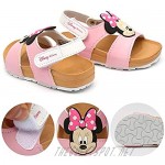 Joah Store Girl's Boy's Mickey Minnie Cartoon Characters Hook And Loop Velcro Sandals Shoes (Parallel Import/Generic Product)