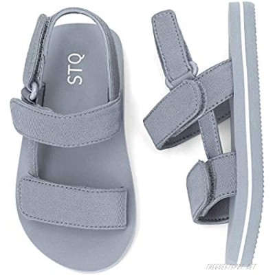 STQ Toddler Sandals Boys Girls Soft Open Toe Outdoor Beach Summer Flats Sandals DARK GREY 10 M US Toddler