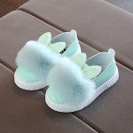 Kiwufoder Girls Boys Loafers Faux Fur Rabbit Casual Flats Toddler Shoes