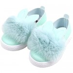 Kiwufoder Girls Boys Loafers Faux Fur Rabbit Casual Flats Toddler Shoes