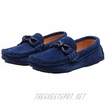 Shenn Children's Boy's Slip On School-Uniform Knot Suede Leather Loafers Shoes/Flats