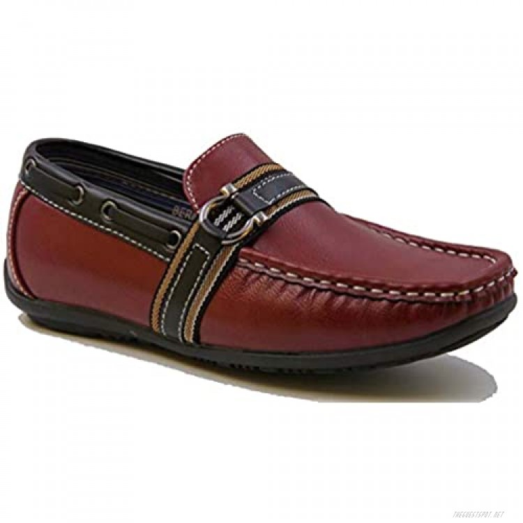 Stylish & Comfort Shoes Boy's Slip-On Flat Moccasin Exterior Stitching Casual Loafer Boat Shoes