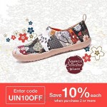 UIN Women's Painted Canvas Fashion Slip-on Travel Shoes Wandering Girl