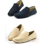 WUIWUIYU Boys Girls Casual Slip-ons Suede Penny Loafers Moccasins Shoes