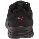PUMA Wired Run Sneaker Black-High Risk Red 7 US Unisex Big Kid