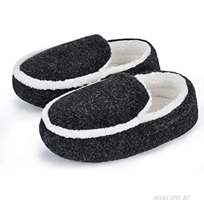 HOMEHOT Kids Slippers Memory Foam Cozy Slip-On House Slipper Socks Indoor Outdoor Plush Slip On Home Shoes Soft Fuzzy Shoes Non-Slip Rubber Sole(Toddler/Little/Big Kid)