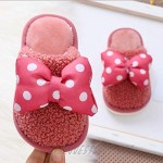 Kids Slippers Cute Bow Dot Indoor Shoes for Toddler Girls Boys Home Slippers Non Slip Winter Warm Soft Coral Velvet House Slippers