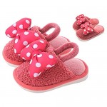 Kids Slippers Cute Bow Dot Indoor Shoes for Toddler Girls Boys Home Slippers Non Slip Winter Warm Soft Coral Velvet House Slippers