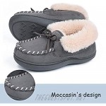 MERRIMAC Boys and Girls Dinghy Memory Foam Moccasin Slippers with Fuzzy and Warm Sherpa Lining