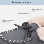 MERRIMAC Boys and Girls Dinghy Memory Foam Moccasin Slippers with Fuzzy and Warm Sherpa Lining
