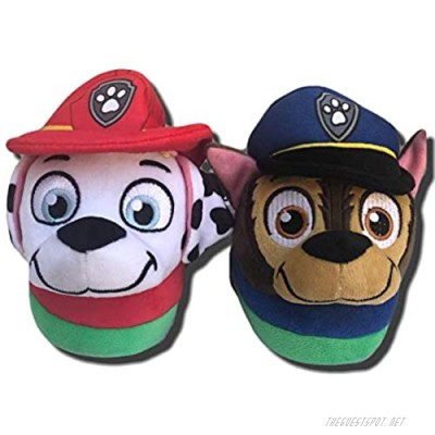 Paw Patrol Boys Little Kids Slippers with Chase and Marshall