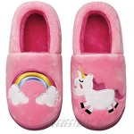 Plush Warm Slippers for Girls Boys Kids Toddlers Winter Fur Lined Indoor House Home Shoes
