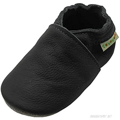 SAYOYO Baby Soft Sole Prewalkers Baby Toddler Shoes Leather Infant Shoes Dark Grey